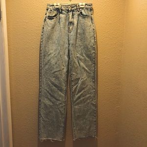 Pretty little thing jeans, size 4 tall, acid washed